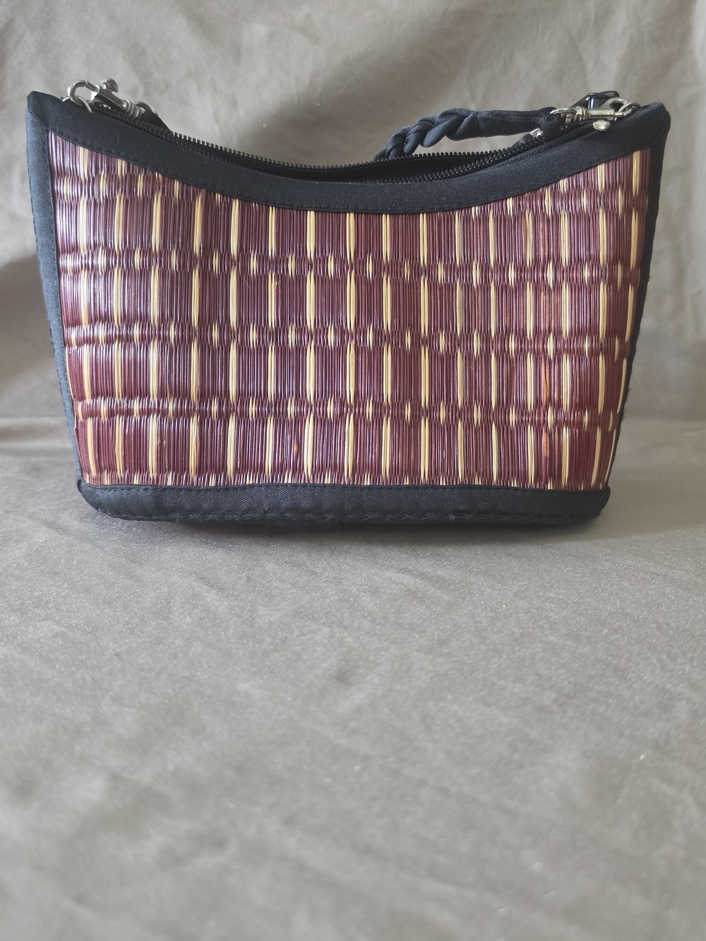 Baskets of Cambodia Saraye Tatami Woven Grass Shoulder Bag - NWOT